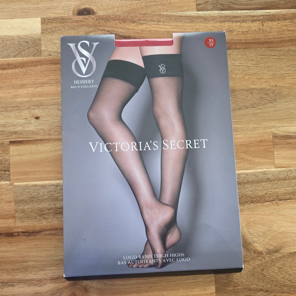 Victoria's Secret Red Logo Band Thigh Highs 20 Denier size XS New
